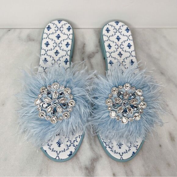 Hill House The City Slide Rhinestone Embellishment with Ostrich Feathers - Picture 5 of 10